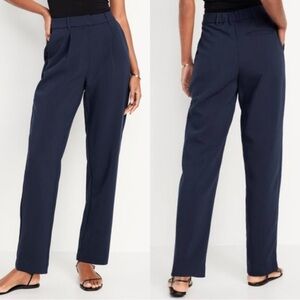 New Old Navy Women’s Taylor Trousers High Rise Navy Blue Straight Leg Large Tall